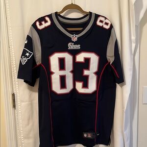 NFL Patriots Navy Jersey with Red and White Accents